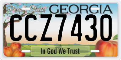 GA license plate CCZ7430