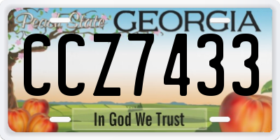 GA license plate CCZ7433