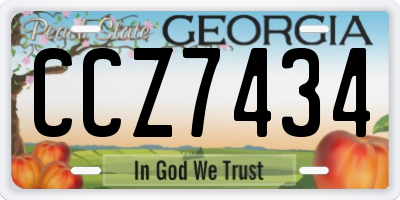 GA license plate CCZ7434