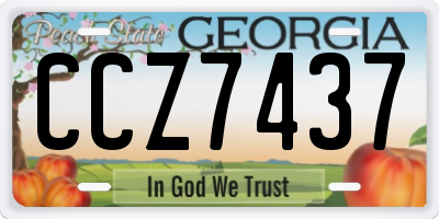 GA license plate CCZ7437