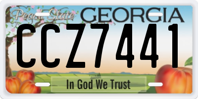GA license plate CCZ7441
