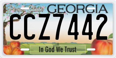 GA license plate CCZ7442