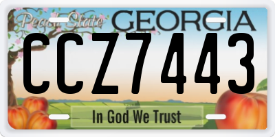 GA license plate CCZ7443