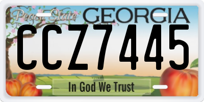 GA license plate CCZ7445