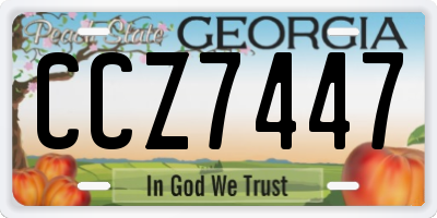 GA license plate CCZ7447
