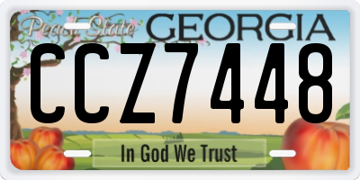 GA license plate CCZ7448