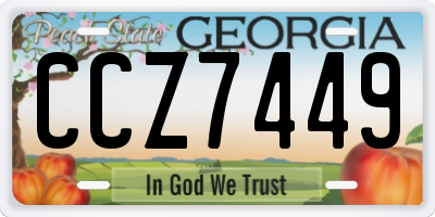 GA license plate CCZ7449