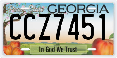 GA license plate CCZ7451