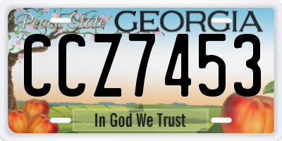 GA license plate CCZ7453