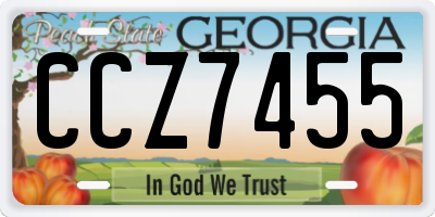 GA license plate CCZ7455