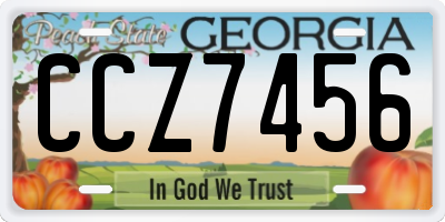 GA license plate CCZ7456