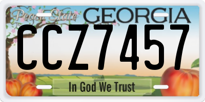 GA license plate CCZ7457