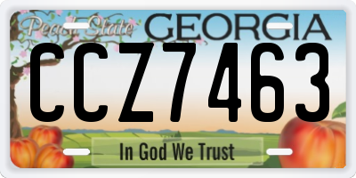 GA license plate CCZ7463