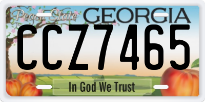 GA license plate CCZ7465