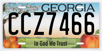 GA license plate CCZ7466