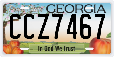 GA license plate CCZ7467