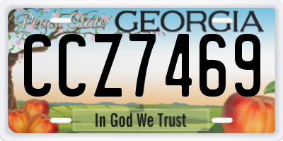 GA license plate CCZ7469