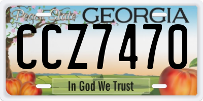GA license plate CCZ7470