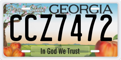 GA license plate CCZ7472