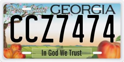 GA license plate CCZ7474