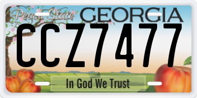 GA license plate CCZ7477