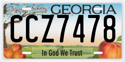 GA license plate CCZ7478