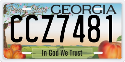 GA license plate CCZ7481