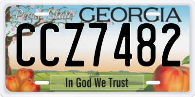 GA license plate CCZ7482