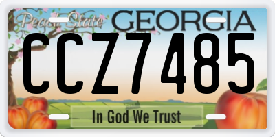GA license plate CCZ7485
