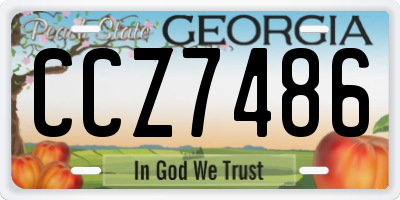 GA license plate CCZ7486
