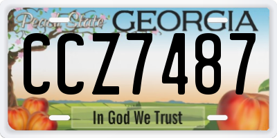 GA license plate CCZ7487