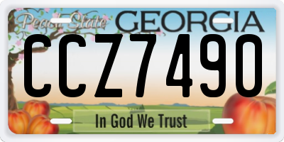 GA license plate CCZ7490