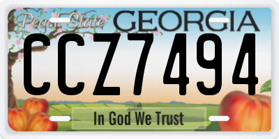 GA license plate CCZ7494