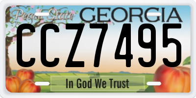 GA license plate CCZ7495