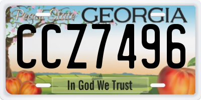 GA license plate CCZ7496