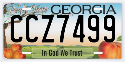 GA license plate CCZ7499