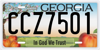 GA license plate CCZ7501