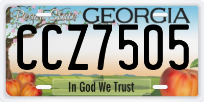 GA license plate CCZ7505