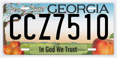 GA license plate CCZ7510