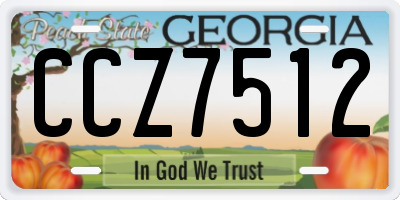 GA license plate CCZ7512