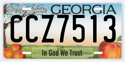 GA license plate CCZ7513