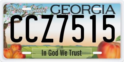 GA license plate CCZ7515
