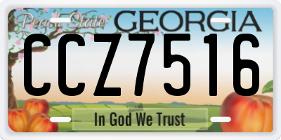 GA license plate CCZ7516