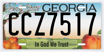 GA license plate CCZ7517