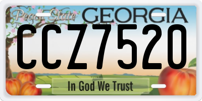 GA license plate CCZ7520
