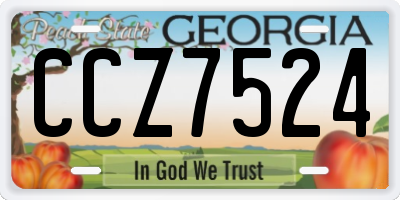 GA license plate CCZ7524