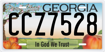 GA license plate CCZ7528