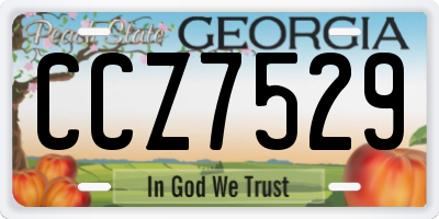 GA license plate CCZ7529