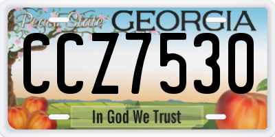 GA license plate CCZ7530