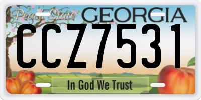 GA license plate CCZ7531